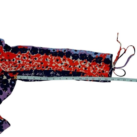 Lela Rose Multi Colored Floral Scalloped Long Sleeve Midi Dress Size 6 - Picture 12 of 14